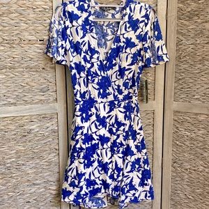Blue and White Wrap Dress LuLu’s NWT
